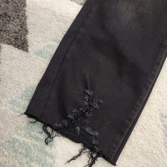 Judy Blue High Waisted Destroyed Hem Cropped Straight Leg Jeans - Picture 8 of 8